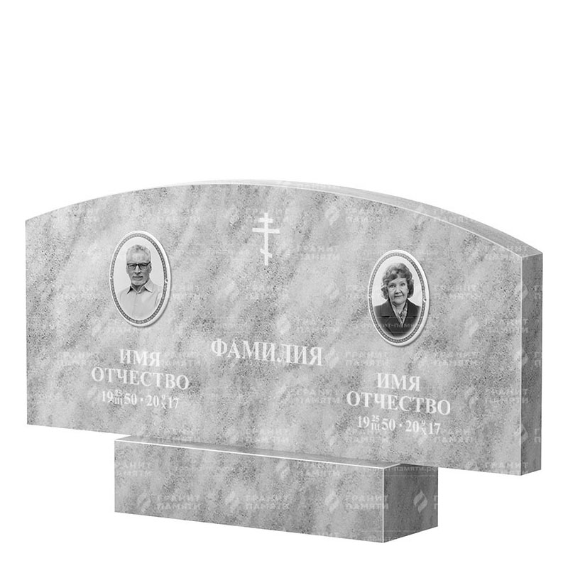 Памятники из мрамора в&nbsp;Челябинске | Двойной мраморный памятник ФМ-256