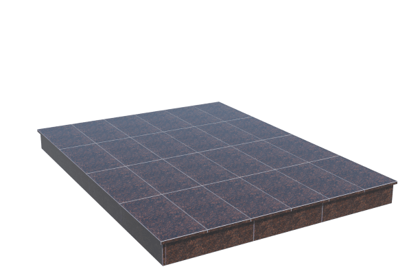 Площадки на могилу в&nbsp;Челябинске | Площадка с вертикальной (15 см) облицовкой Дымовским гранитом