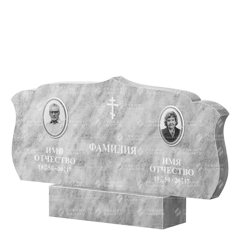 Памятники из мрамора в&nbsp;Челябинске | Двойной мраморный памятник ФМ-130
