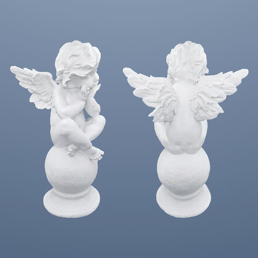 Скульптуры из искусственного мрамора в Челябинске | Скульптура ангел на шаре №1