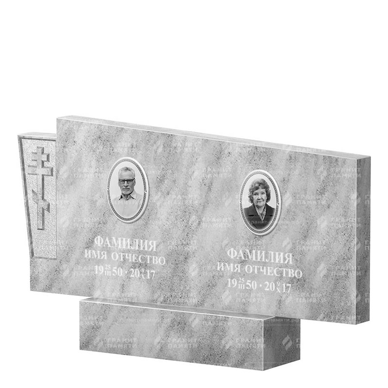 Памятники из мрамора в&nbsp;Челябинске | Двойной мраморный памятник ФМ-137