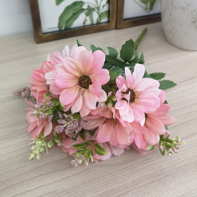 Искусственные цветы в Челябинске | Цветы искусственные «Ромашки с бутонами», розовые, букет