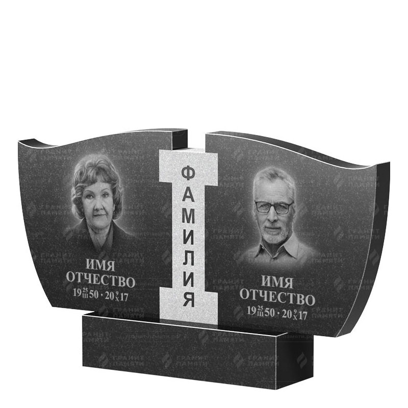 Памятники из гранита двойные в&nbsp;Челябинске | Двойной гранитный памятник ФГ-138