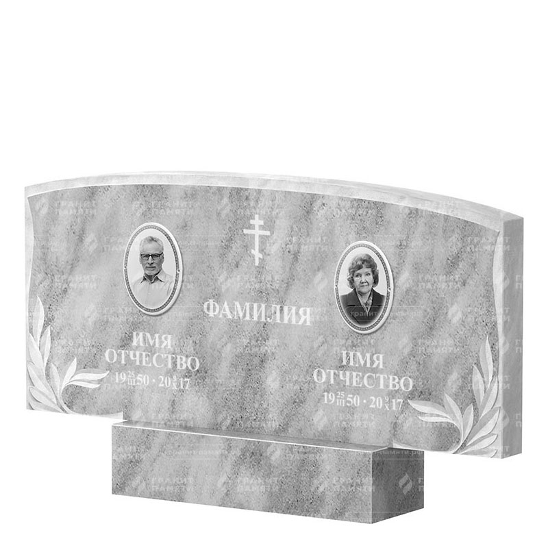 Памятники из мрамора в&nbsp;Челябинске | Двойной мраморный памятник ФМ-135