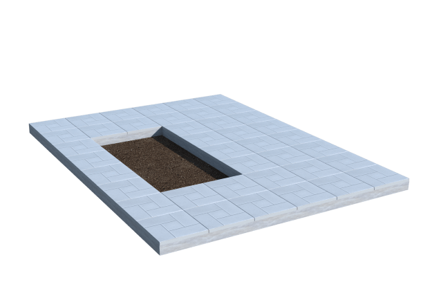 Площадки на могилу в&nbsp;Челябинске | Площадка с тротуарной плиткой (под цветник)