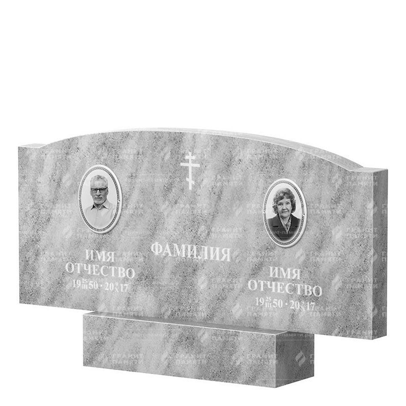 Памятники из мрамора в&nbsp;Челябинске | Двойной мраморный памятник ФМ-257