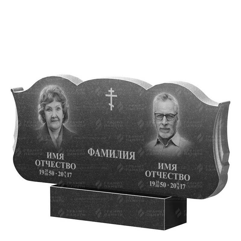 Гранитные памятники в&nbsp;Челябинске | Двойной гранитный памятник ФГ-261