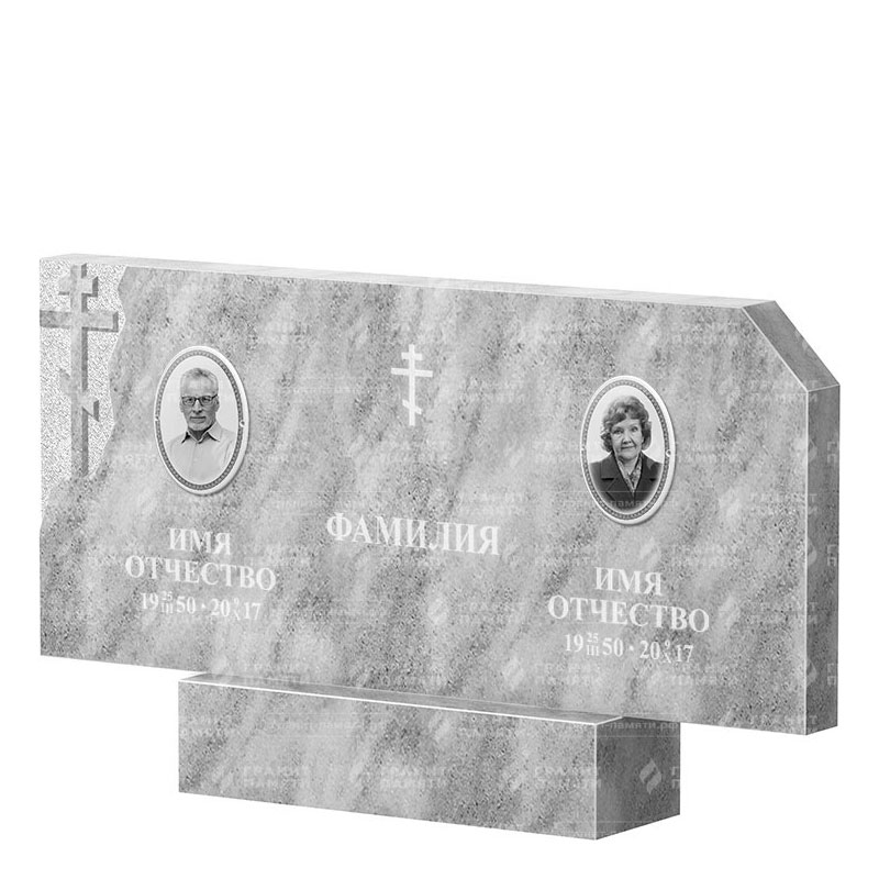 Памятники из мрамора в&nbsp;Челябинске | Двойной мраморный памятник ФМ-134