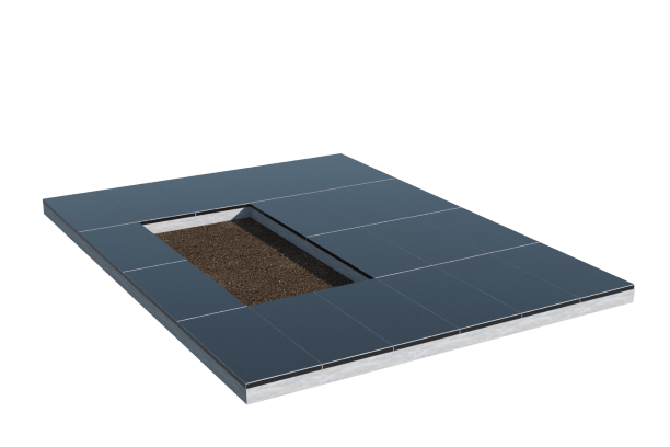 Площадки на могилу в&nbsp;Челябинске | Площадка с облицовкой гранитом Габбро (под цветник)