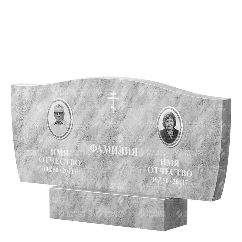 Памятники из мрамора в&nbsp;Челябинске | Двойной мраморный памятник ФМ-258
