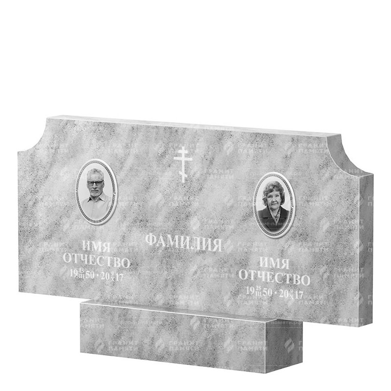 Памятники из мрамора в&nbsp;Челябинске | Двойной мраморный памятник ФМ-253