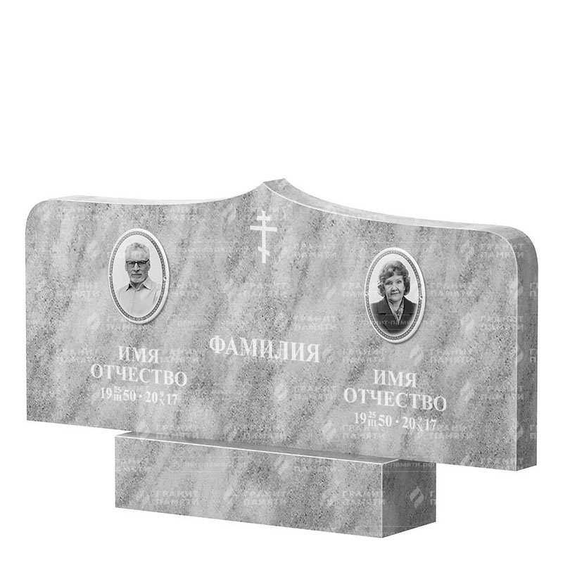 Памятники из мрамора в&nbsp;Челябинске | Двойной мраморный памятник ФМ-260