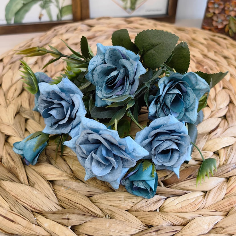 Искусственные цветы в Челябинске | Цветы искусственные «Розы», синие, букет
