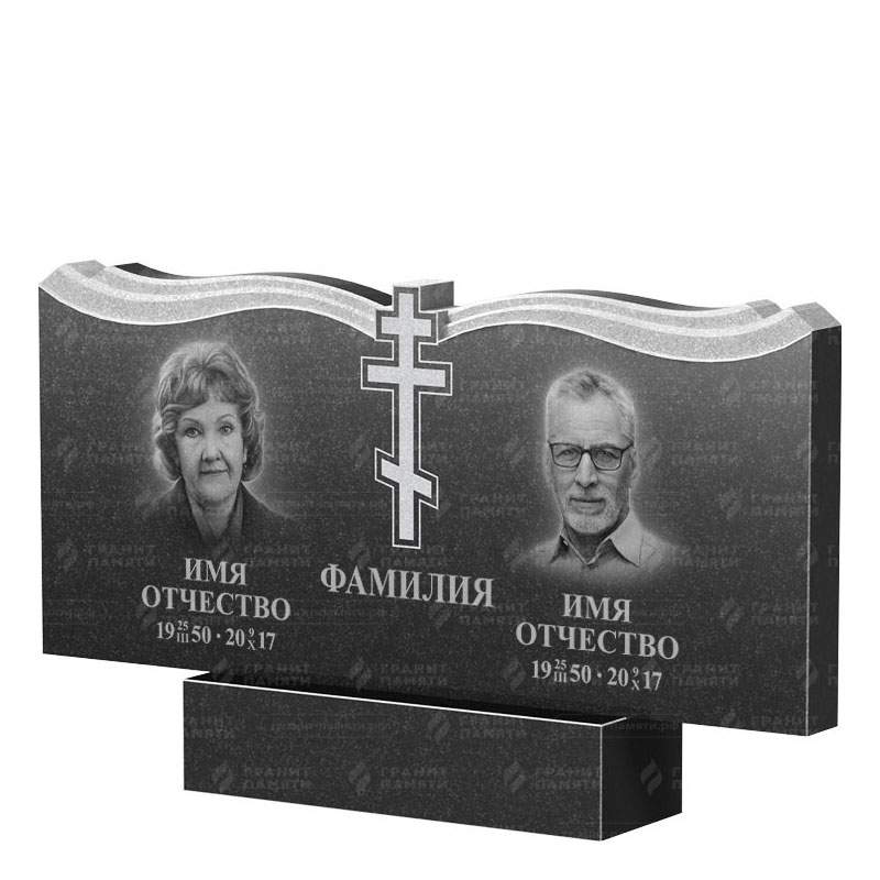 Гранитные памятники в&nbsp;Челябинске | Двойной гранитный памятник ФГ-262