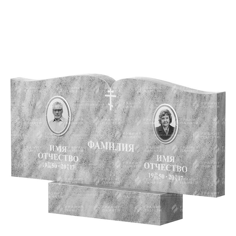 Памятники из мрамора в&nbsp;Челябинске | Двойной мраморный памятник ФМ-259