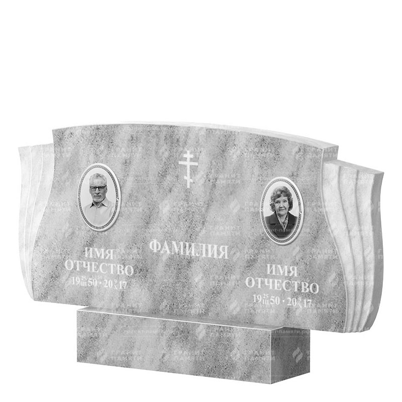 Памятники из мрамора в&nbsp;Челябинске | Двойной мраморный памятник ФМ-264