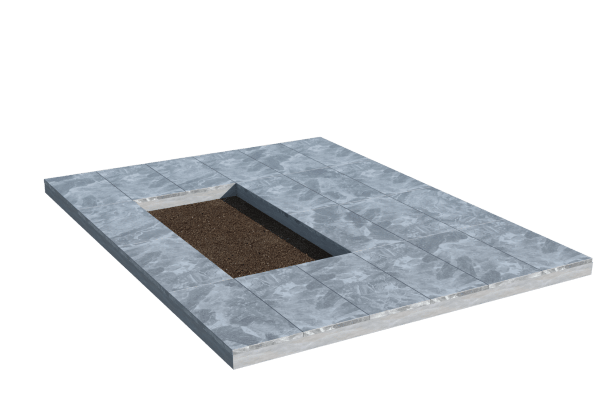 Площадки на могилу в&nbsp;Челябинске | Площадка с мраморной облицовкой (под цветник)