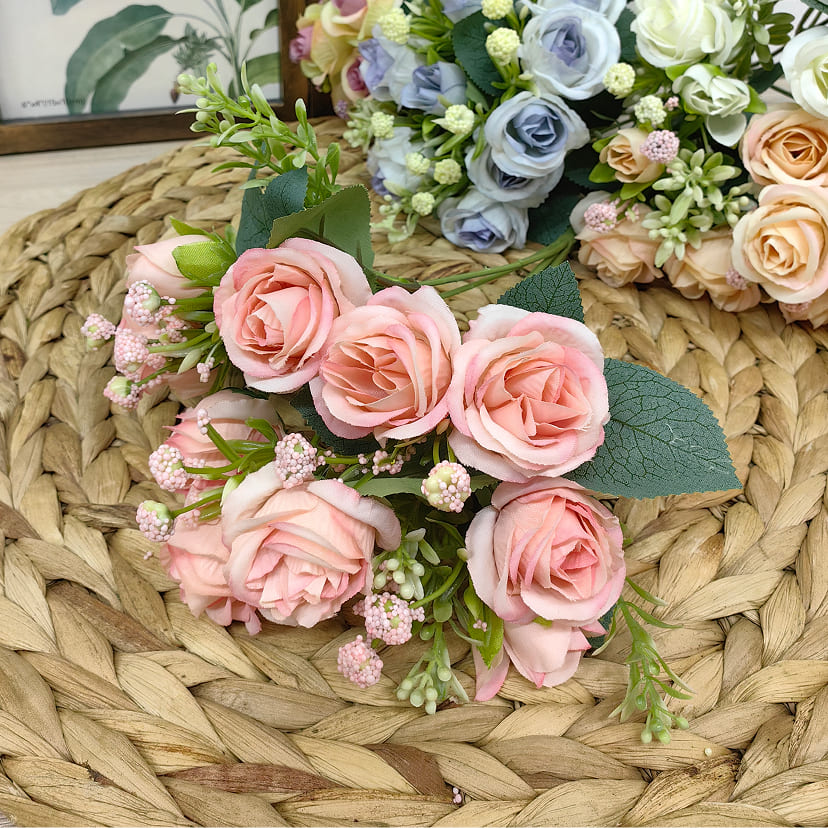 Искусственные цветы в Челябинске | Цветы искусственные «Розы», нежно-розовые, букет