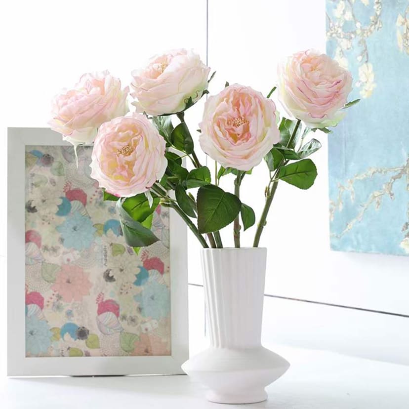 Искусственные цветы в Челябинске | Цветок искусственный «Роза пионовидная», молочно-розовая, одиночный