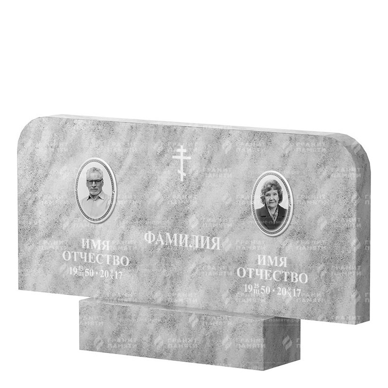 Памятники из мрамора в&nbsp;Челябинске | Двойной мраморный памятник ФМ-254