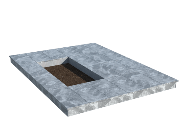 Площадки на могилу в&nbsp;Челябинске | Площадка с вертикальной (10 см) мраморной облицовкой (под цветник)