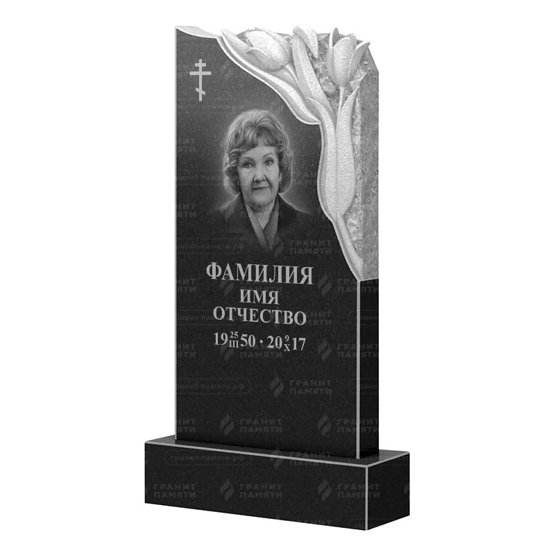 Памятники из гранита с цветами в&nbsp;Челябинске | Гранитный памятник ФГ-113