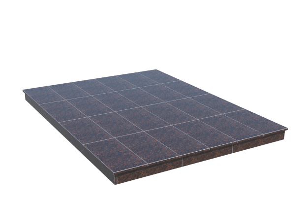 Площадки на могилу в&nbsp;Челябинске | Площадка с вертикальной (10 см) облицовкой Дымовским гранитом